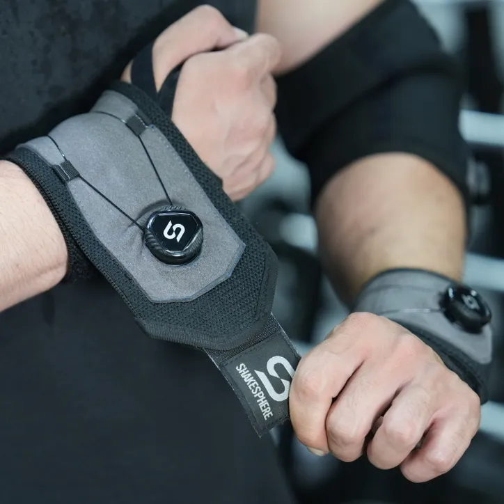 shakesphere健身专利旋钮护腕训练卧推透气专业吸汗保护带