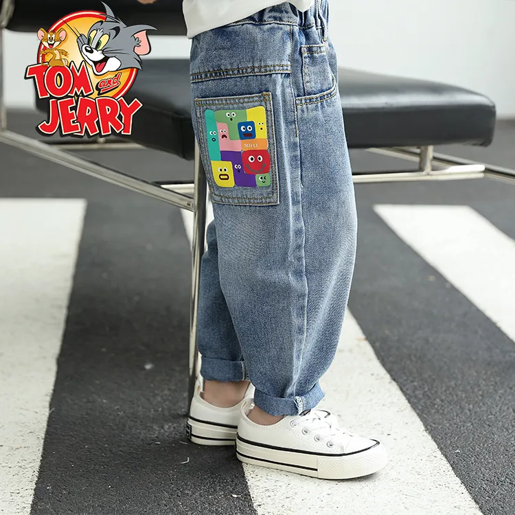 猫和老鼠儿童牛仔裤织里春夏童装男女童休闲中大童韩版小童AT018
