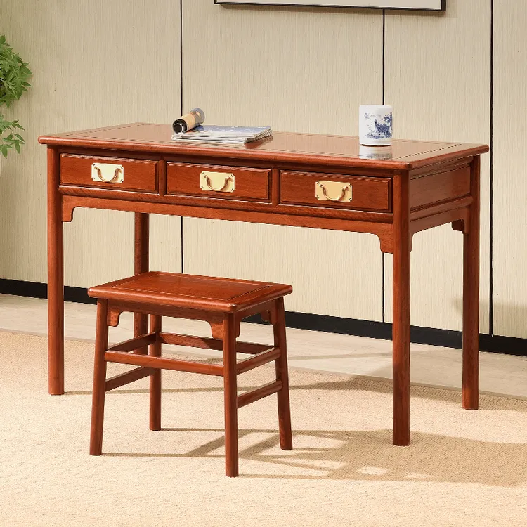 老挝花梨木状元桌办公桌写字桌学习桌家用简约桌椅写字台新中式