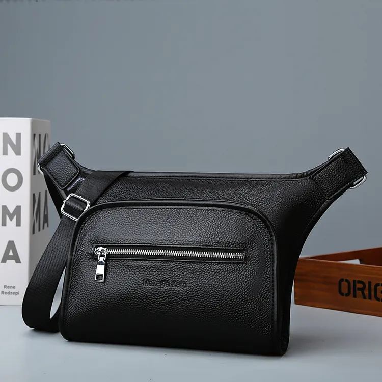 新款男士包多功能大容量真牛皮单肩斜跨休闲肩包挎包软皮男士包包