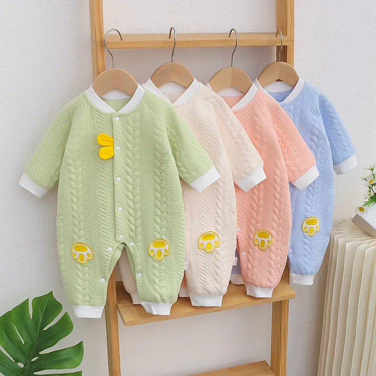 【Coco专属】婴儿衣服三层保暖连体衣空气层哈衣宝宝加厚夹棉外出服