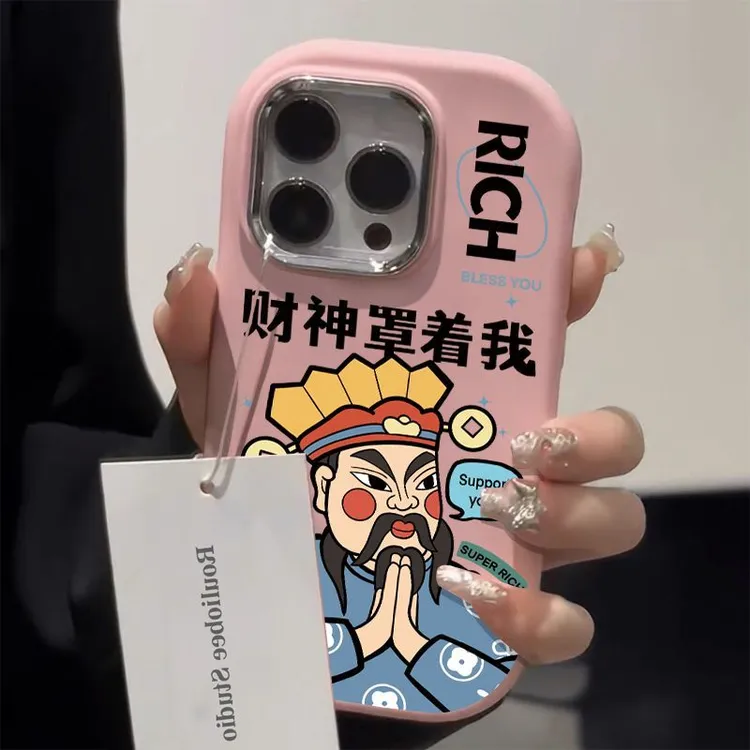 财神爷适用苹果15手机壳14/13/11全包iPhone12/xs/x软壳7p/8p/7/8