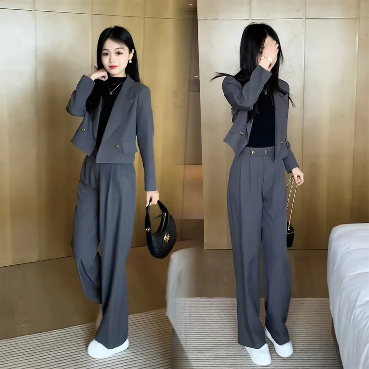 0239西装套装女秋季2025新款小个子时尚西服外套休闲裤职业两件套