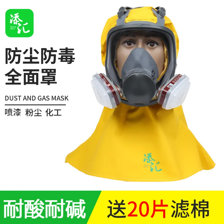 防毒面罩耐酸碱布料喷漆专用打磨装修防粉尘油烟防毒全脸防尘面具