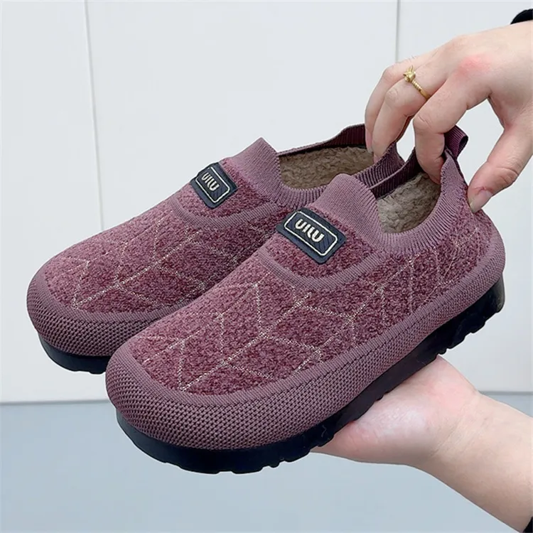 京睿老北京布鞋2024冬季新款加绒加厚保暖女士休闲棉鞋软底妈妈鞋