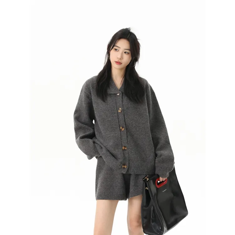 小阿雯 DEEZY【灰色千金】针织套装