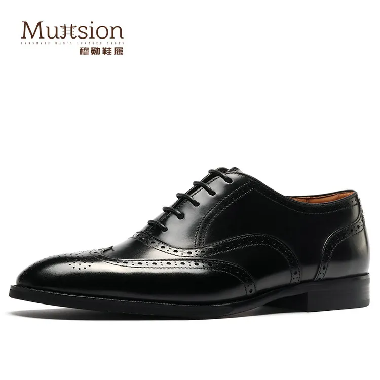 【已开价】布洛克雕花牛津男士皮鞋圆头商务正装皮鞋意大利头层牛皮