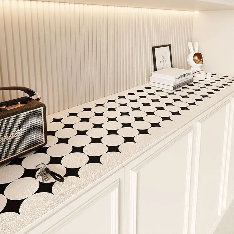 高级感家用电视柜PVC 桌垫玄关鞋柜防水防油免洗垫防滑桌面保护垫