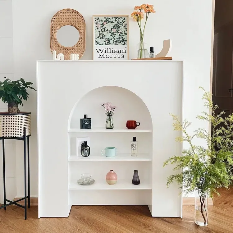 客厅装饰柜防真壁炉柜白色装饰柜置物架洞穴玄关柜时尚精致工艺