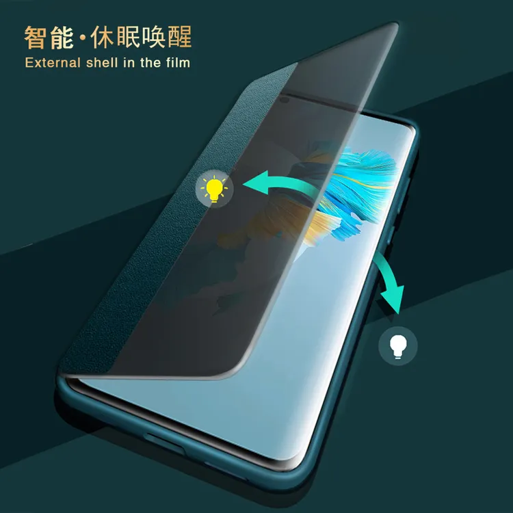 适用华为mate30手机壳翻盖皮套智能视窗全包mate30pro商务20Pro男