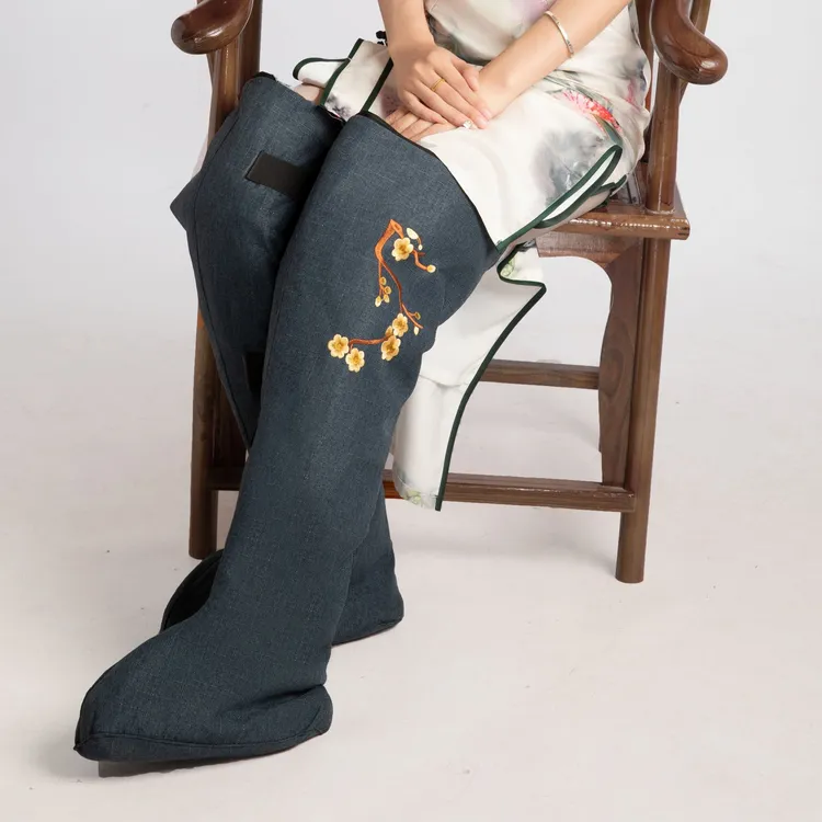 盐掌柜艾绒电加热热敷护膝盖艾灸长筒靴