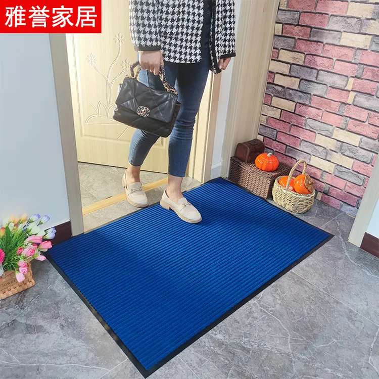 门口入户门加厚地垫迎宾酒店门厅垫子蹭泥蹭土双条纹垫子可裁剪