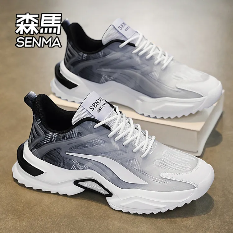 SENMA/森马男鞋夏季休闲网面防滑运动鞋薄款网红百搭增高老爹潮鞋