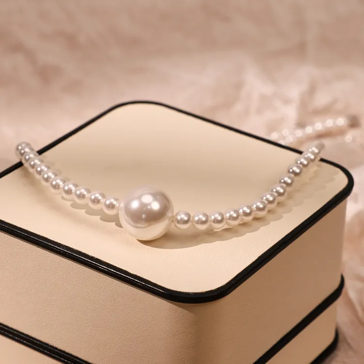 阿卡妍 链子925银 气质珠珠项链女法式清新锁骨链优雅小米珠颈链