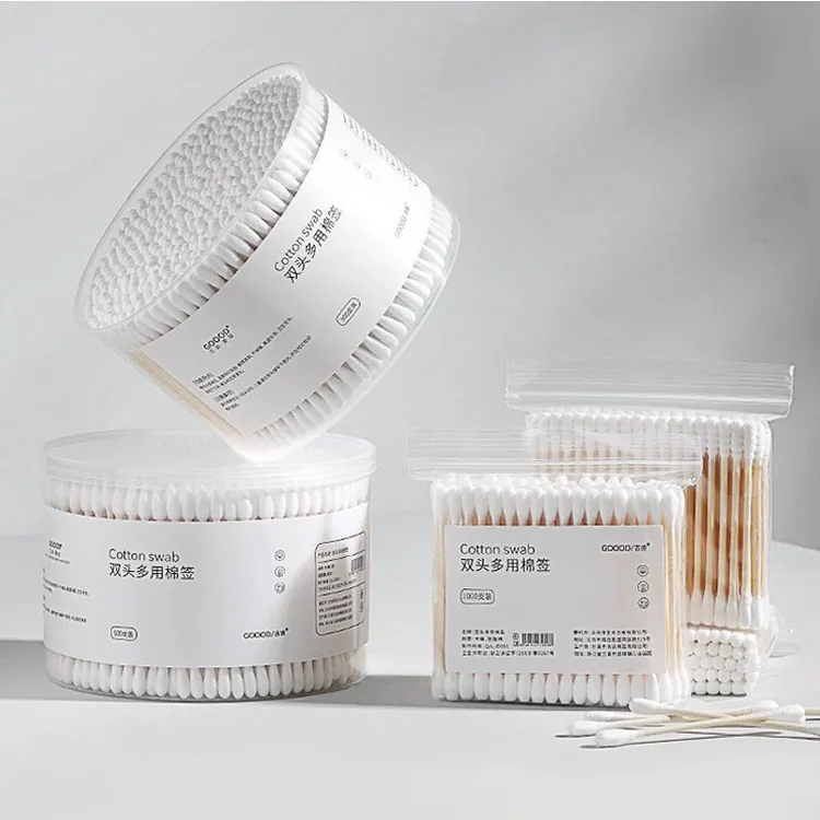 双头棉签掏耳朵化妆一次性卫生棉棒清洁挖耳勺木棒棉花棒螺旋棉球