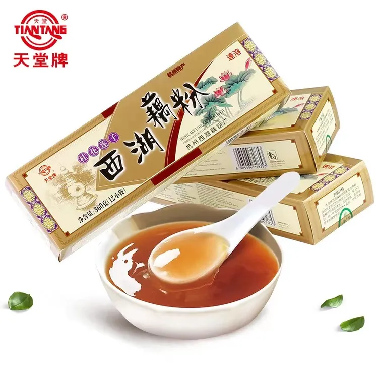 天堂牌西湖藕粉桂花莲子360g*3盒 传统杭州特产早餐（12小包/盒）