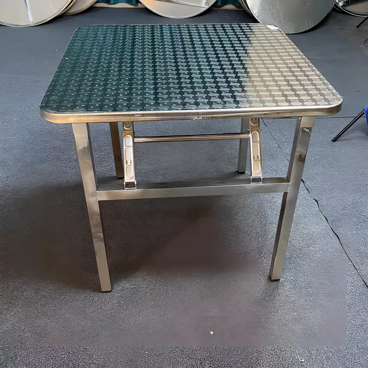 折叠桌椅不锈钢方桌家用正方形简约户外老式简易吃饭桌四方桌餐桌