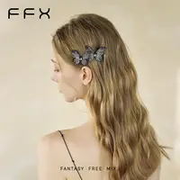 弗弗西FFX【星空蝴蝶】高级定制闪钻蝴蝶立体时尚钢夹