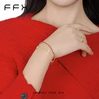 FFX 铜合金合成锆石手链 弗弗西【红愿】设计师定制新年双层链