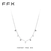 坠链均925银合成锆石 弗弗西FFX【星星糖】锆石项链