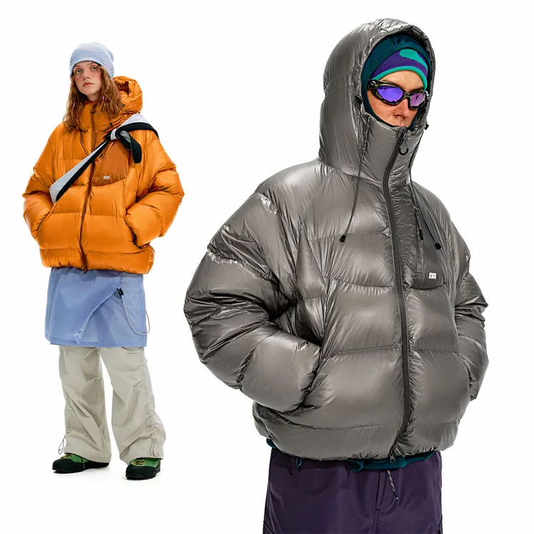 NOTHOMME逐光户外800蓬90白鸭绒防泼水绗线连帽保暖羽绒服男