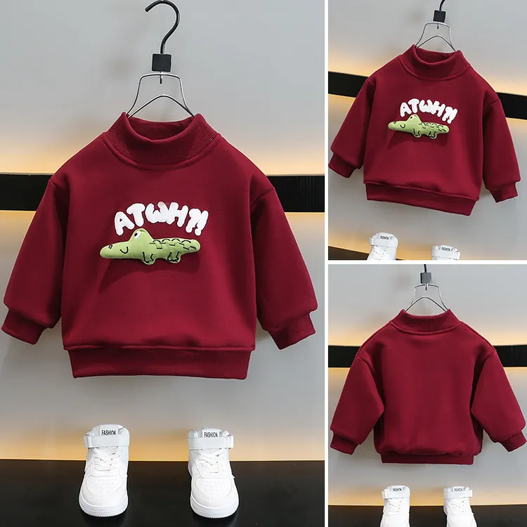 男童卫衣加绒一体绒冬季男孩衣服打底衫童装休闲儿童冬装保暖潮童