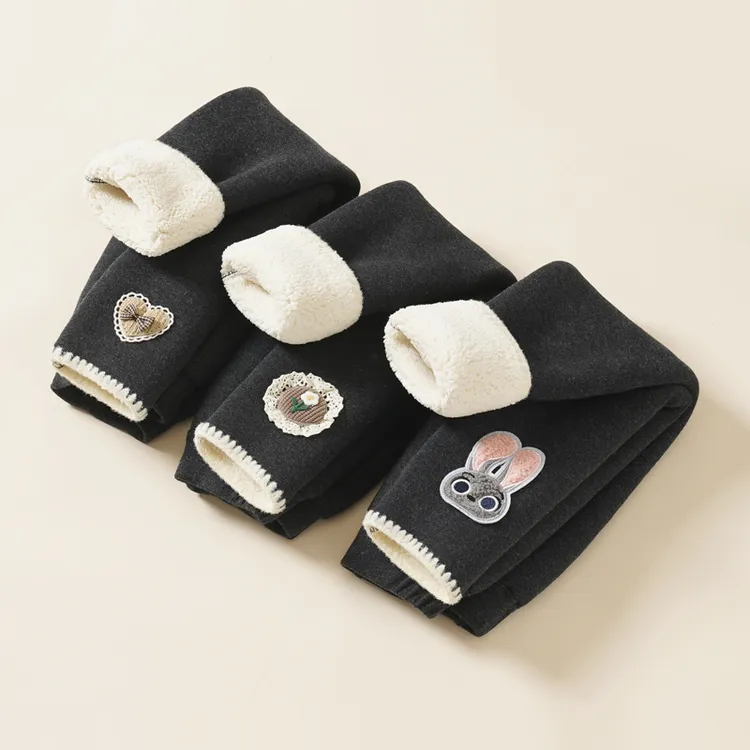 新款运动裤儿童加绒加厚外穿打底裤羊羔绒小童宽松一体绒裤子冬季