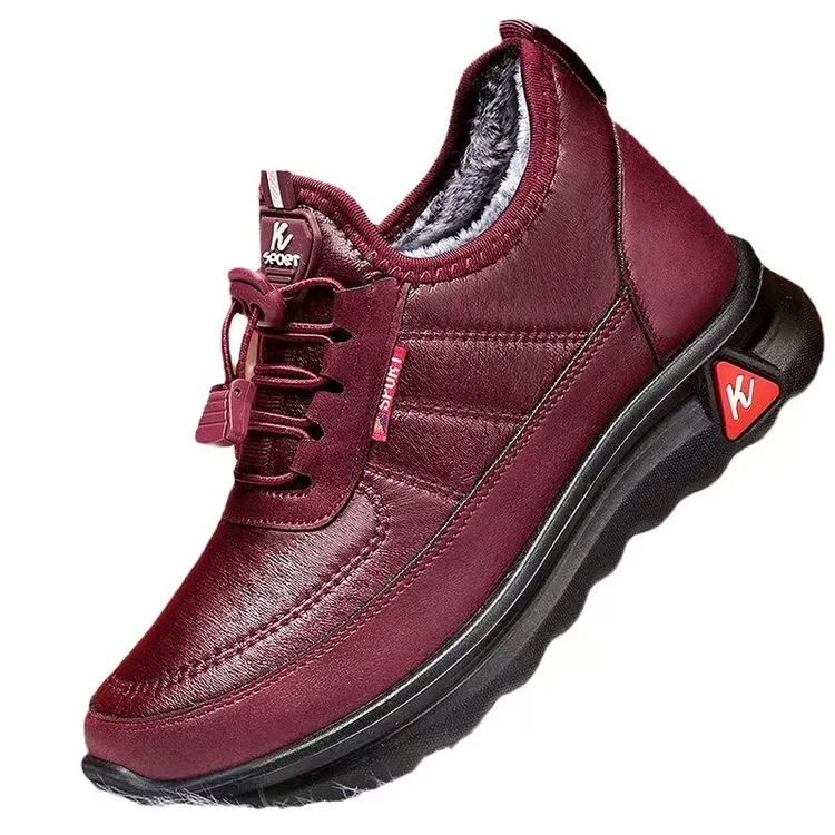 男女同款獭兔毛加棉三防休闲鞋