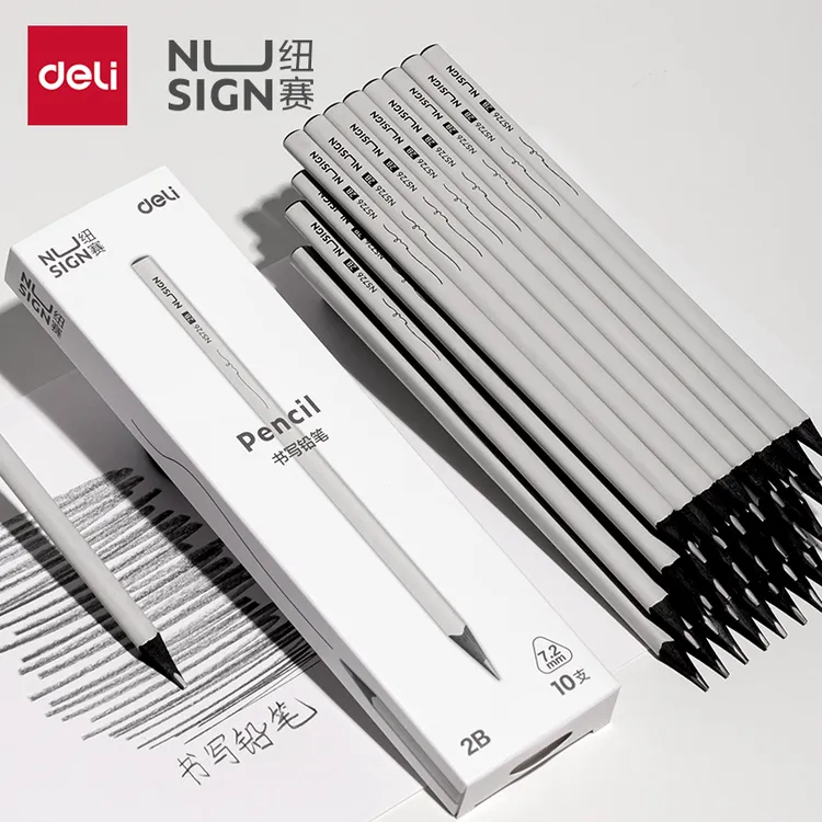 【小灰杆】得力纽赛黑木铅笔三角杆铅笔小学生专用书写2B/HB铅笔
