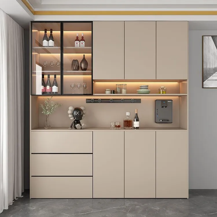 现代简约餐边柜家用餐厅北欧轻奢大容量储物柜玄关柜靠墙一体酒柜