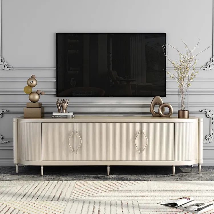 现代轻奢电视柜客厅北欧地柜小户型卧室简约储物柜欧式实木餐边柜