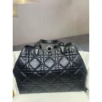 姝宴真皮女包5格手提黑色