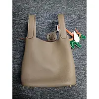 姝宴真皮女包篮子深灰色