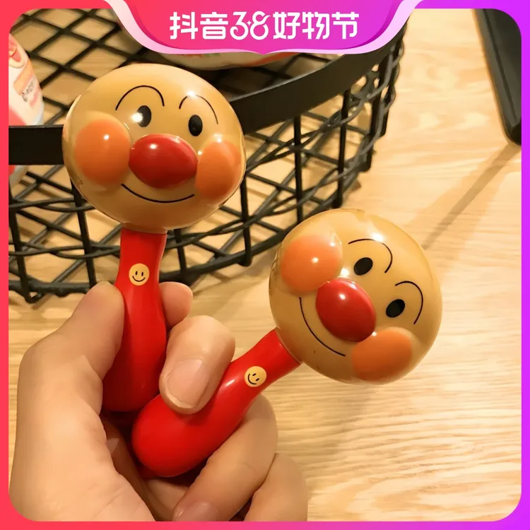 正品沙锤婴儿玩具手摇铃0-12月婴儿安抚玩具小宝宝新生儿面包超人