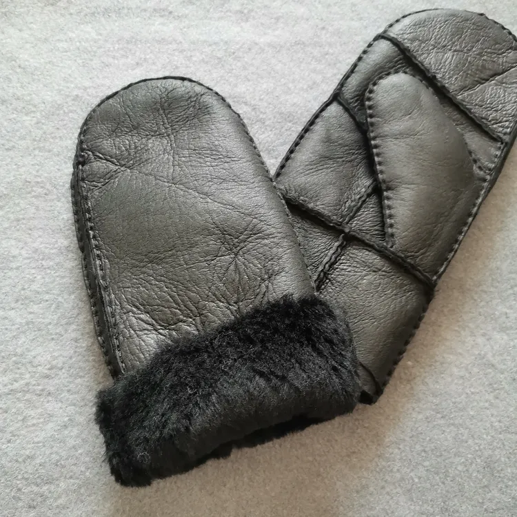 冬季保暖加厚男女真羊皮毛一体手套连指手套手闷