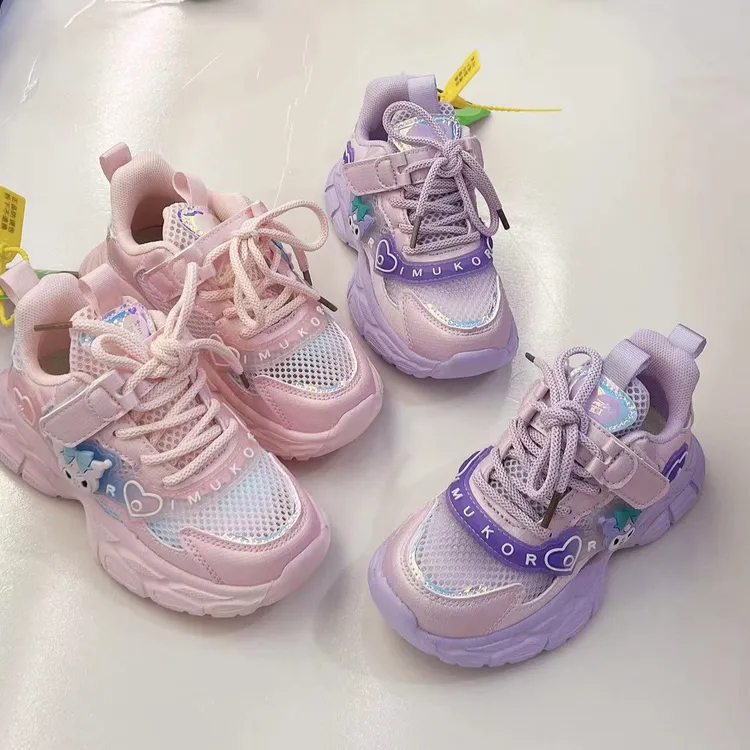 小兔哥女童运动鞋2024春夏儿童透气单网鞋跑步老爹鞋公主时尚百搭