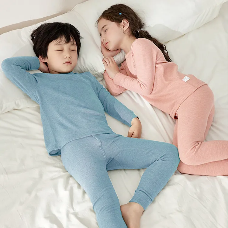 儿童羊绒蚕丝保暖内衣套装秋冬中大童秋衣裤桑蚕丝透气吸汗自发热