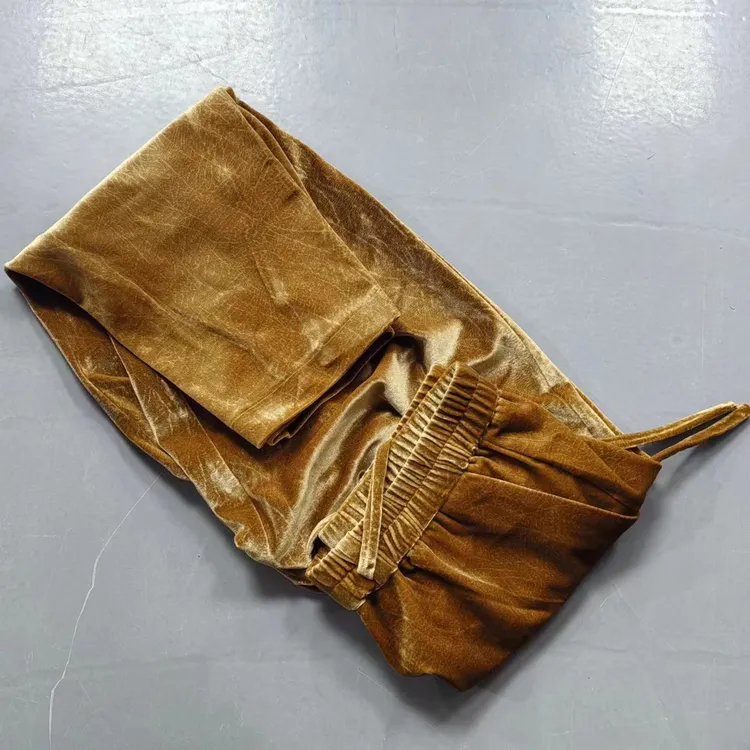 【南油玲姐】金色松紧腰丝绒休闲裤86126