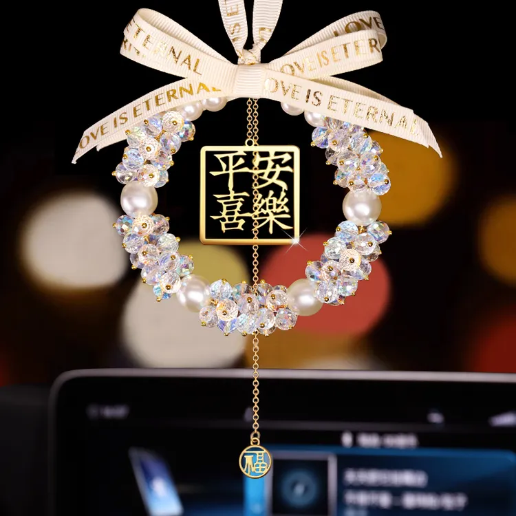 【新款平安喜乐】女神汽车后视镜挂件车内装饰品车载挂件水晶精品年