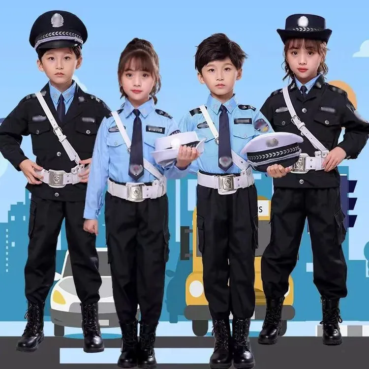 儿童小警察演出服外套表演服户外拓展长袖小学生角色扮演敬官服