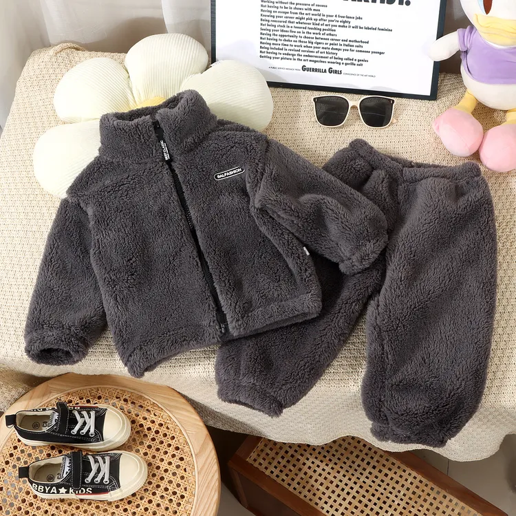 【耀选专属】儿童冬款双面绒外出家居服绣标拉链款