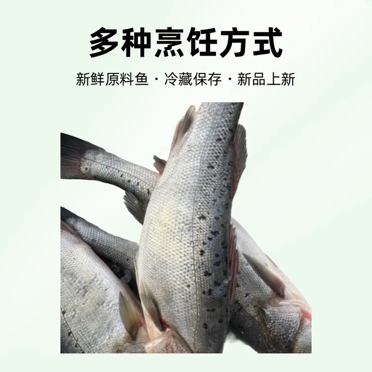 真空独立包装，免打理开袋即可烹饪，新鲜大个海鲈鱼