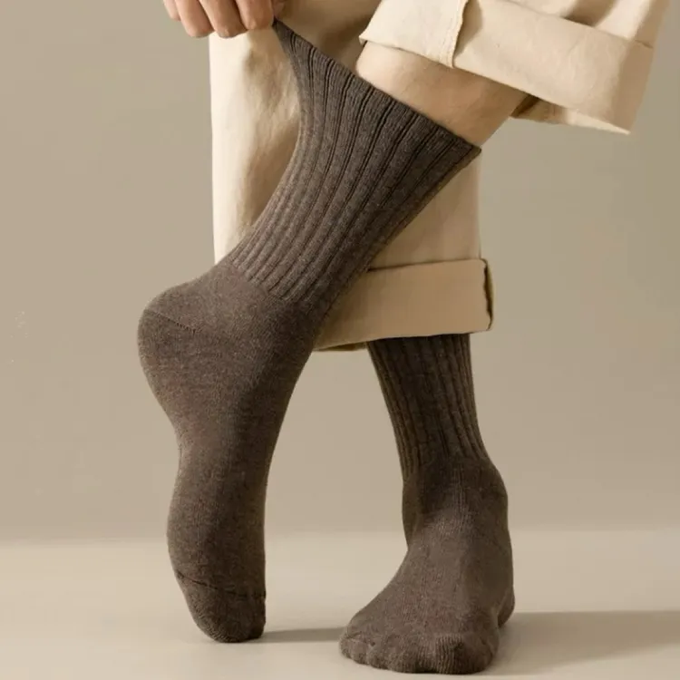 秋冬加厚保暖7A抗菌全毛巾袜新款透气毛圈袜百搭美拉德长筒袜7双