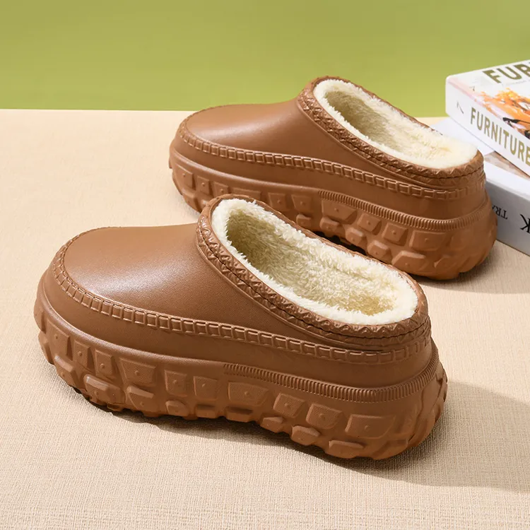 2025新款包头鞋勃肯鞋eva厚底防水保暖流行外穿时尚包跟棉拖鞋女