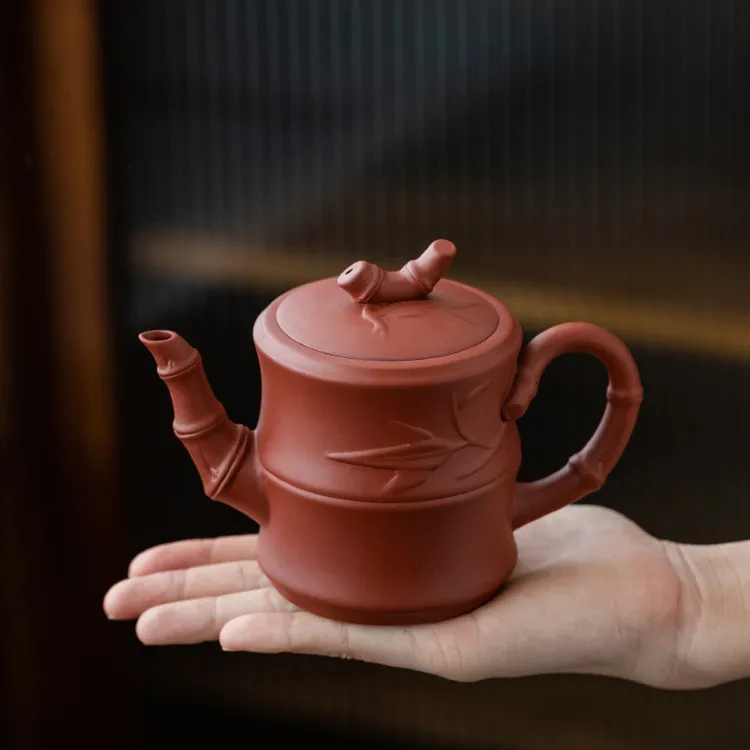 宜兴紫砂壶手工泡茶壶凤鸣壶竹节壶功夫茶具套装家用茶壶 230cc