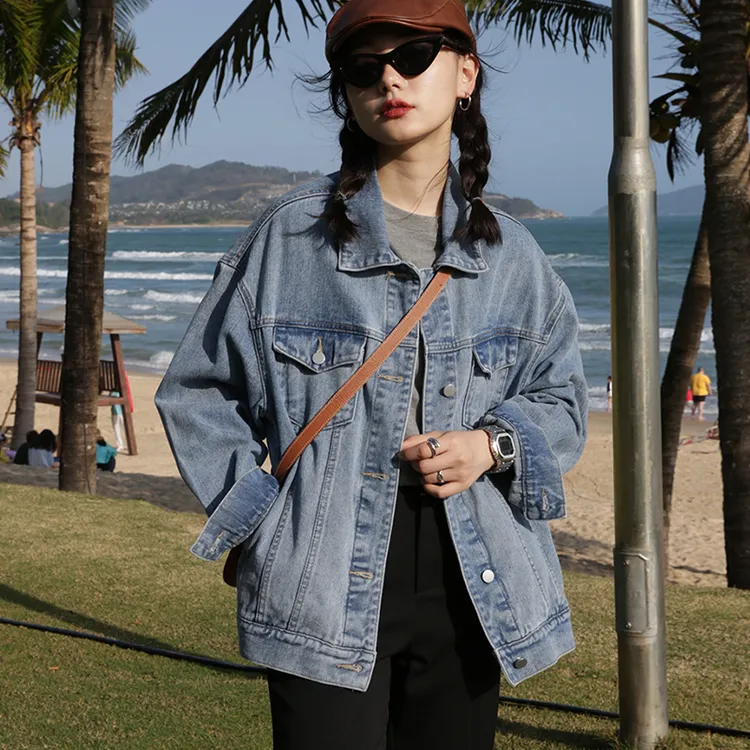 牛仔外套女2023新款盐系百搭休闲长袖宽松BF风春秋中长款别致上衣