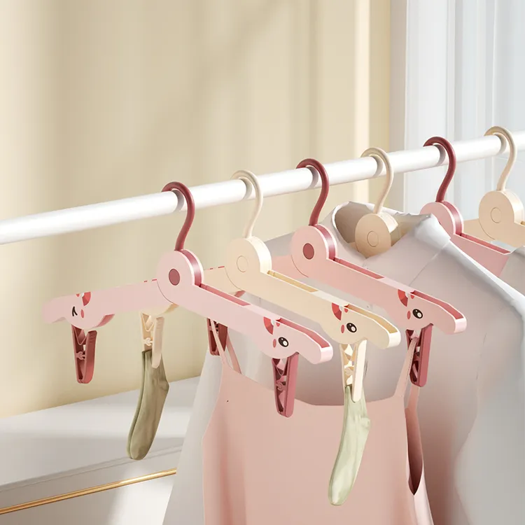 兔子款折叠衣架多功能折叠晾衣架便携旅游酒店晾晒挂架出差衣架