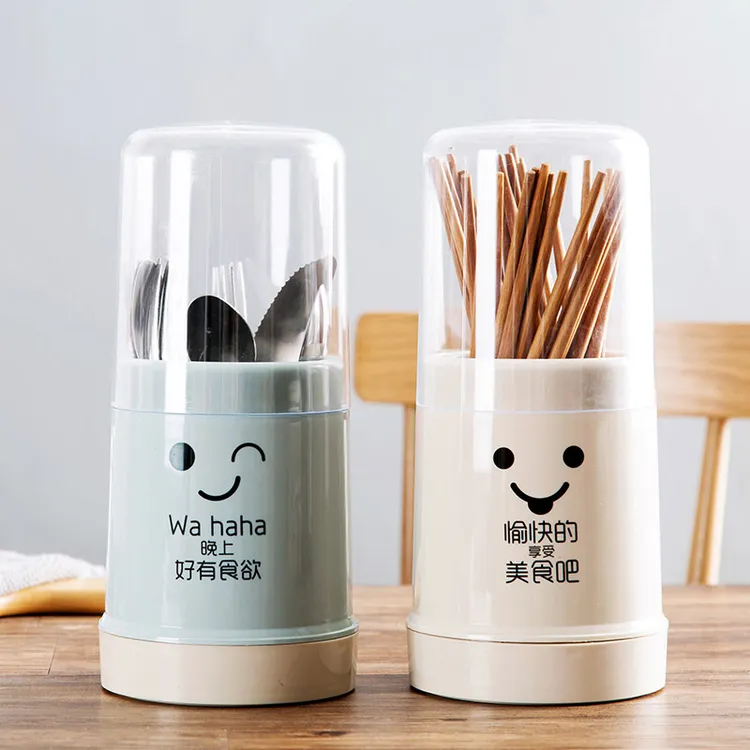 防尘罩筷子筒家用筷篓沥水防霉透明塑料有盖商用饭店筷笼餐具收纳
