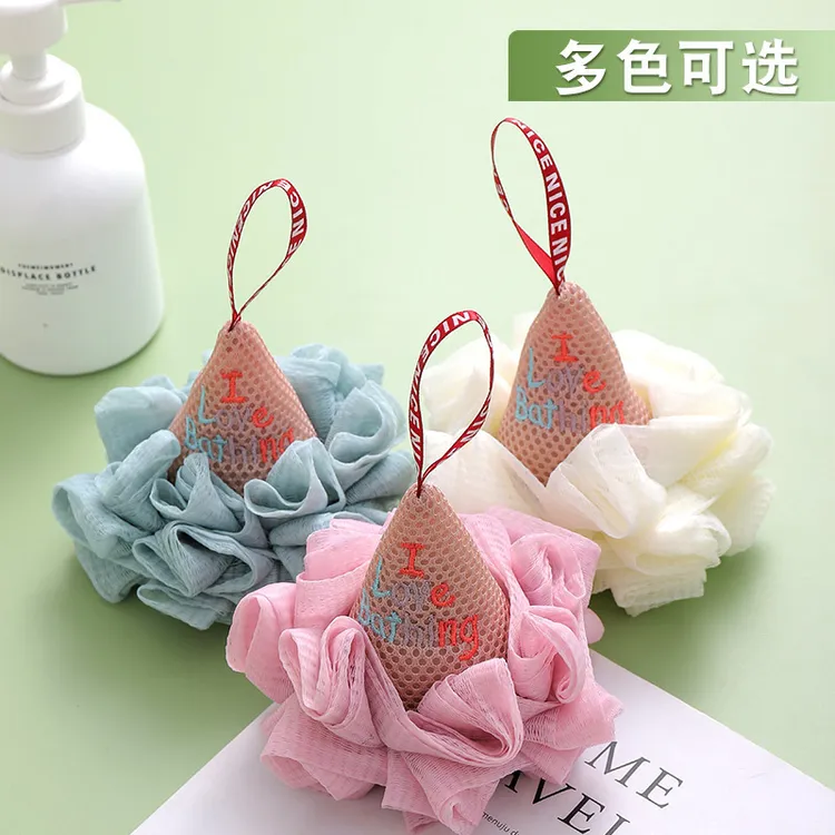 沐浴球可爱不散浴花球柔软起泡泡搓澡搓背冰淇淋大号浴花澡巾澡花