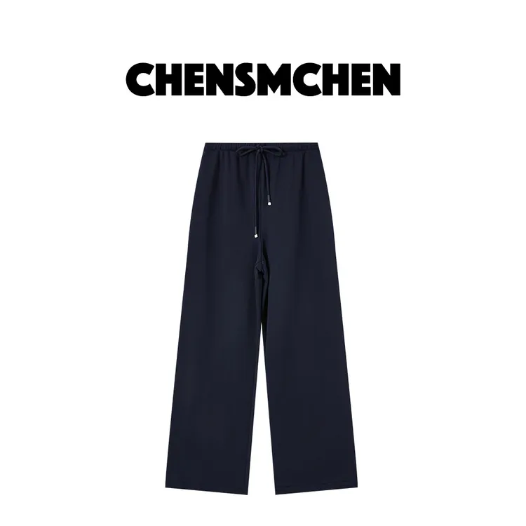 CHENSMCHEN 松紧腰百搭显瘦休闲裤女秋季简约百搭直筒裤C24K090TT